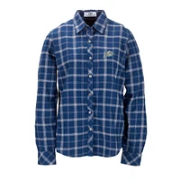 Women's Navy Midshipmen Brewer Flannel Button-Down Long Sleeve Shirt