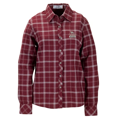 Women's Maroon North Carolina Central Eagles Brewer Flannel Button-Down Long Sleeve Shirt