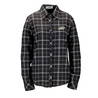 Women's Charcoal St. Bonaventure Bonnies Brewer Flannel Button-Down Long Sleeve Shirt