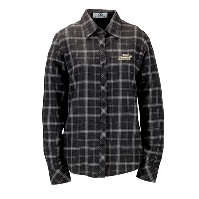Women's Charcoal St. Bonaventure Bonnies Brewer Flannel Button-Down Long Sleeve Shirt