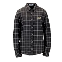 Women's Charcoal St. Bonaventure Bonnies Brewer Flannel Button-Down Long Sleeve Shirt