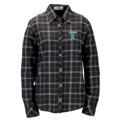 Women's Charcoal Texas A&M Corpus Christi Islanders Brewer Flannel Button-Down Long Sleeve Shirt