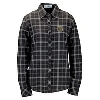 Women's Charcoal Western Michigan Broncos Brewer Flannel Button-Down Long Sleeve Shirt