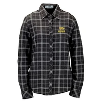Women's Charcoal Wisconsin-Stevens Point Pointers Brewer Flannel Button-Down Long Sleeve Shirt