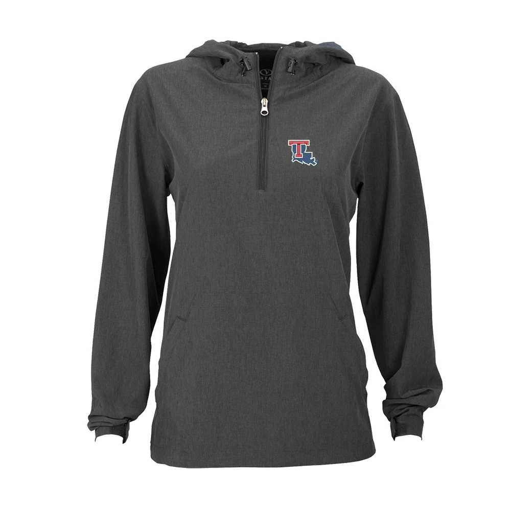 Women's Charcoal Louisiana Tech Bulldogs Pullover Stretch Anorak Jacket