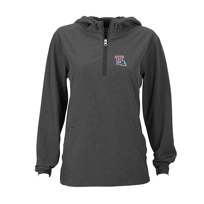 Women's Charcoal Louisiana Tech Bulldogs Pullover Stretch Anorak Jacket