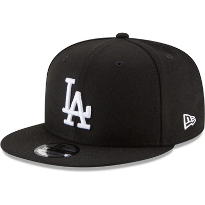 Men's New Era Black Los Angeles Dodgers Black & White 9FIFTY Snapback Hat