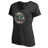 Women's Black New York Knicks Lovely V-Neck T-Shirt