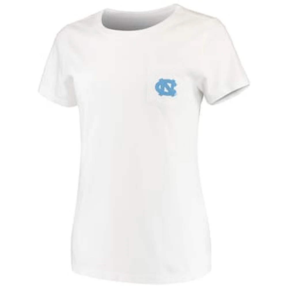 Women's Vineyard Vines White North Carolina Tar Heels Pocket T-Shirt