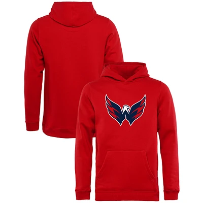 Youth Fanatics Red Washington Capitals Primary Logo - Pullover Hoodie