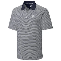 Men's Cutter & Buck Gray/White Kansas State Wildcats Big & Tall Trevor Stripe DryTec Polo