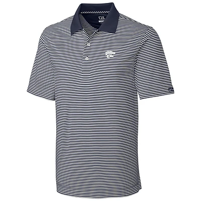 Men's Cutter & Buck Gray/White Kansas State Wildcats Big & Tall Trevor Stripe DryTec Polo