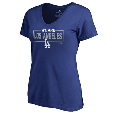 Women's Royal Los Angeles Dodgers We Are Icon V-Neck T-Shirt