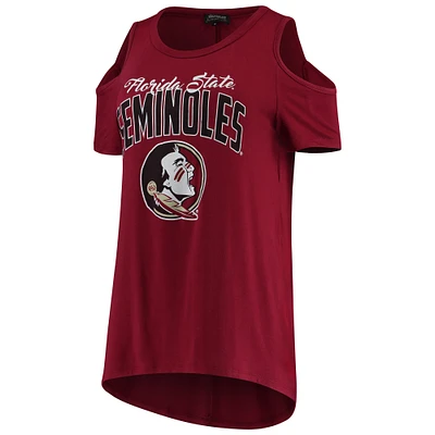 Women's Garnet Florida State Seminoles Cold Shoulder Flowy Top