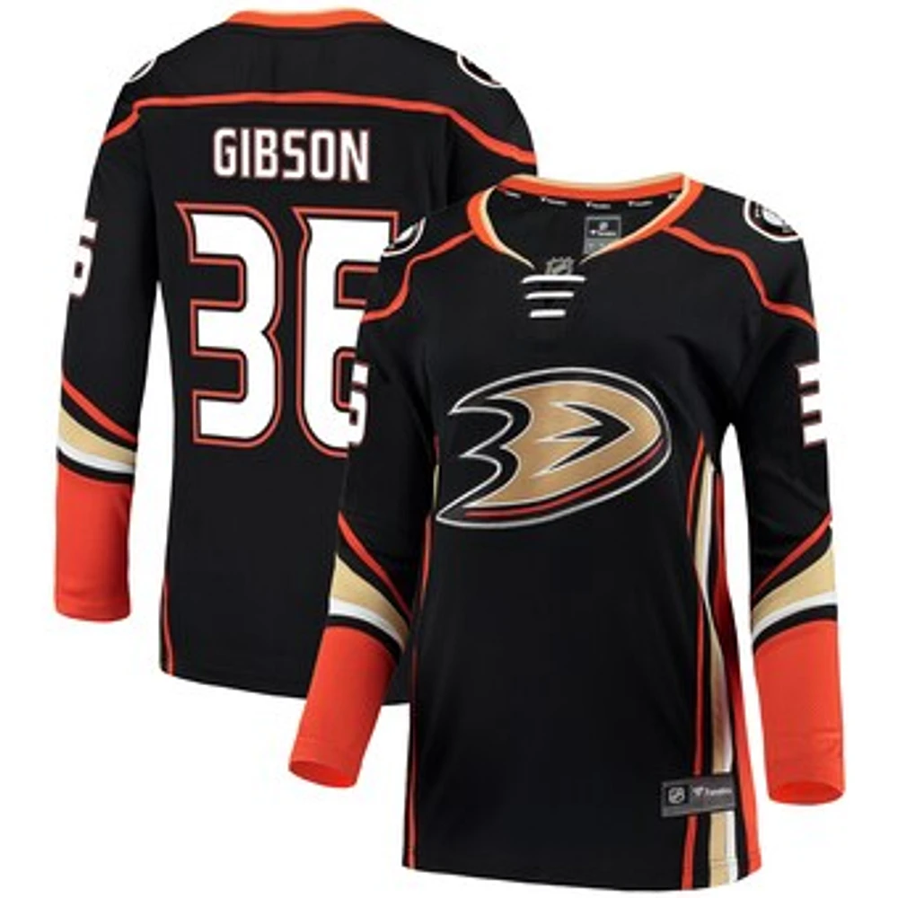 Women's Fanatics John Gibson Black Anaheim Ducks Breakaway Jersey