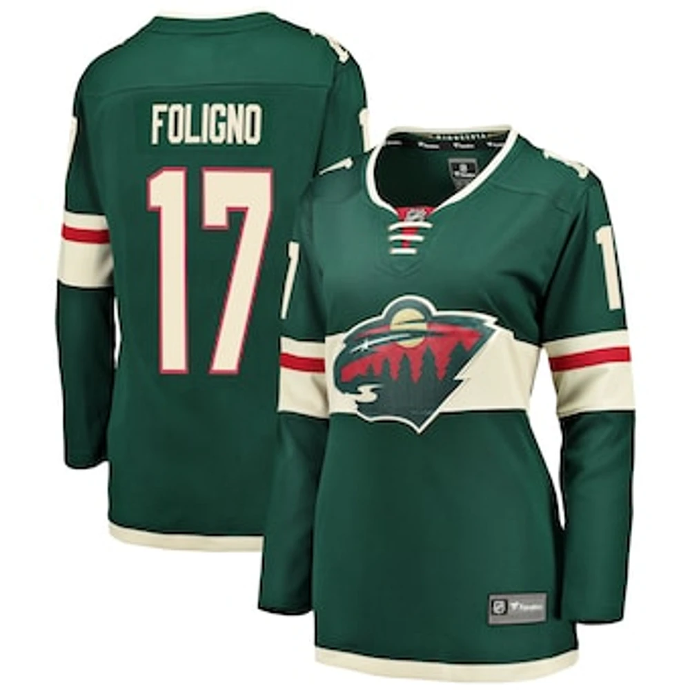 Women's Fanatics Marcus Foligno Green Minnesota Wild Breakaway Player Jersey