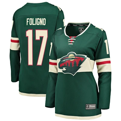 Women's Fanatics Marcus Foligno Green Minnesota Wild Breakaway Player Jersey