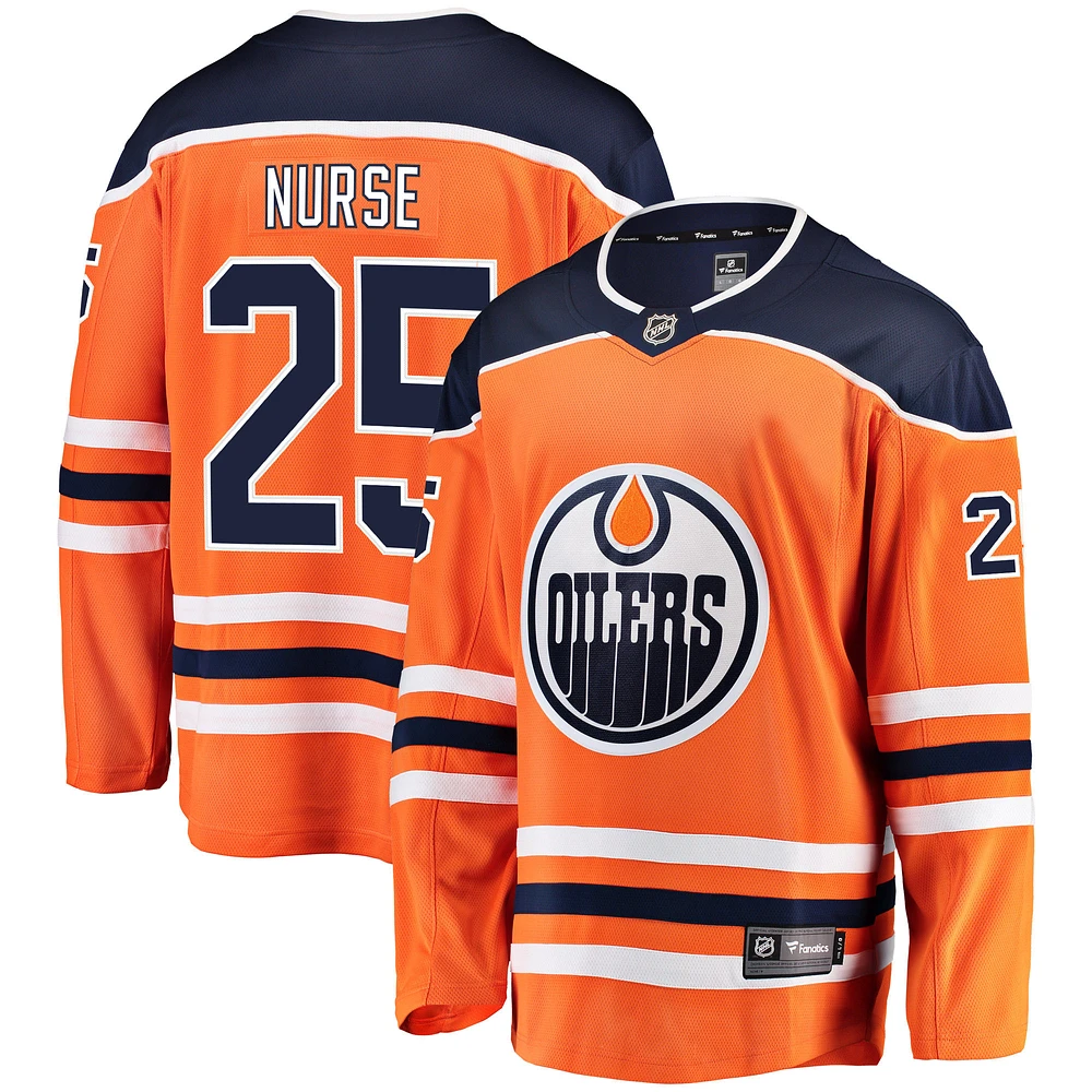 Men's Fanatics Darnell Nurse Orange Edmonton Oilers Breakaway - Player Jersey