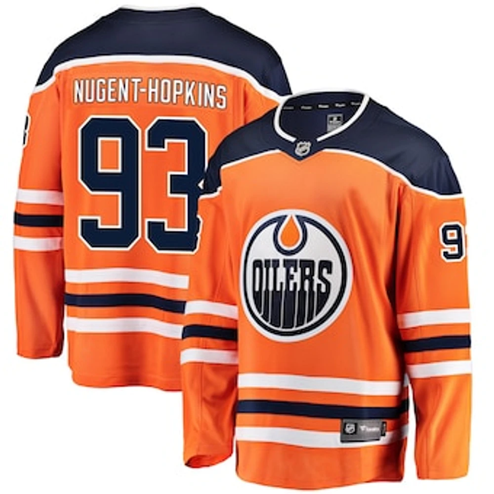 Men's Fanatics Ryan Nugent-Hopkins Orange Edmonton Oilers Breakaway - Player Jersey