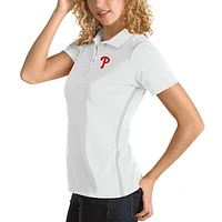 Women's Antigua White Philadelphia Phillies Merit Polo