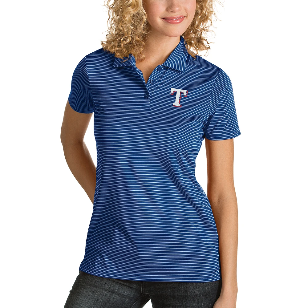 Women's Antigua Royal Texas Rangers Desert Dry Quest Polo