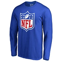 Men's Royal NFL Shield Primary Logo Long Sleeve T-Shirt
