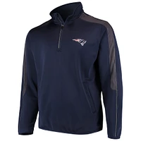 Men's G-III Sports by Carl Banks Navy New England Patriots I Formation Quarter-Zip Pullover Jacket