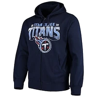 Men's G-III Sports by Carl Banks Navy Tennessee Titans Perfect Season Full-Zip Hoodie