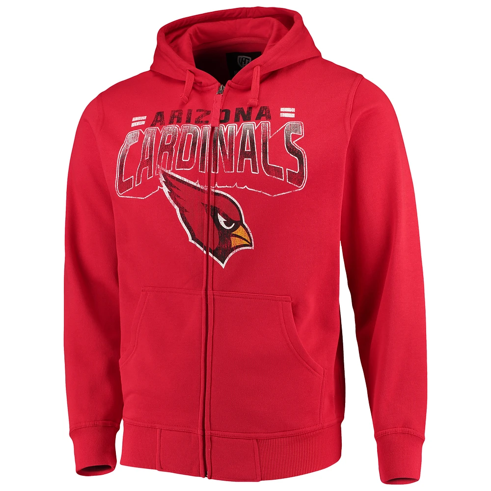 Men's G-III Sports by Carl Banks Cardinal Arizona Cardinals Perfect Season Full-Zip Hoodie