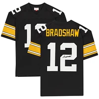 Terry Bradshaw Pittsburgh Steelers Autographed Mitchell & Ness Throwback Black Replica Jersey