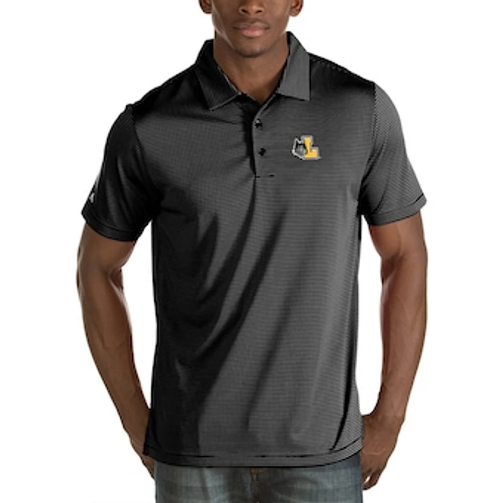 Men's Antigua Black Loyola Chicago Ramblers Quest Polo