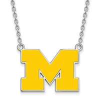 Women's Michigan Wolverines Sterling Silver Enameled Split Chain Necklace