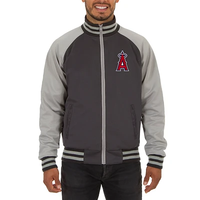 Men's JH Design Gray Los Angeles Angels Reversible Track Jacket