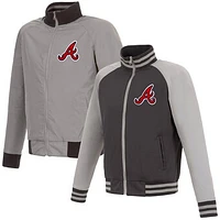 Men's JH Design Gray Atlanta Braves Reversible Track Jacket