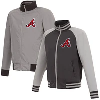 Men's JH Design Gray Atlanta Braves Reversible Track Jacket