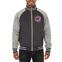 Men's JH Design Gray Chicago Cubs Reversible Track Jacket