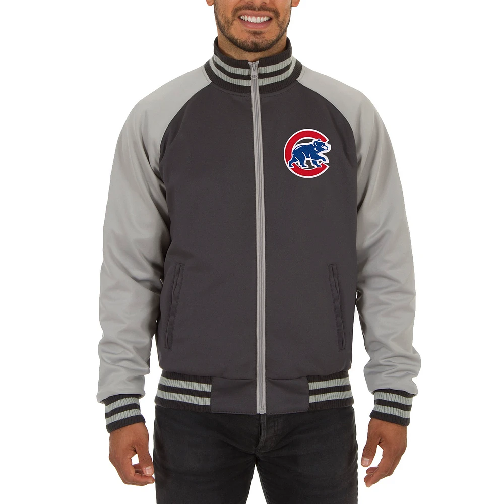 Men's JH Design Gray Chicago Cubs Reversible Track Jacket