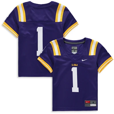 Preschool Nike #1 Purple LSU Tigers Team Replica Football Jersey