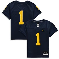 Preschool Jordan Brand #1 Navy Michigan Wolverines Team Replica Football Jersey