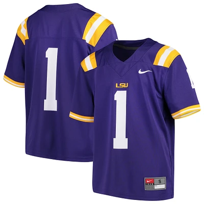 Youth Nike #1 Purple LSU Tigers Team Replica Football Jersey