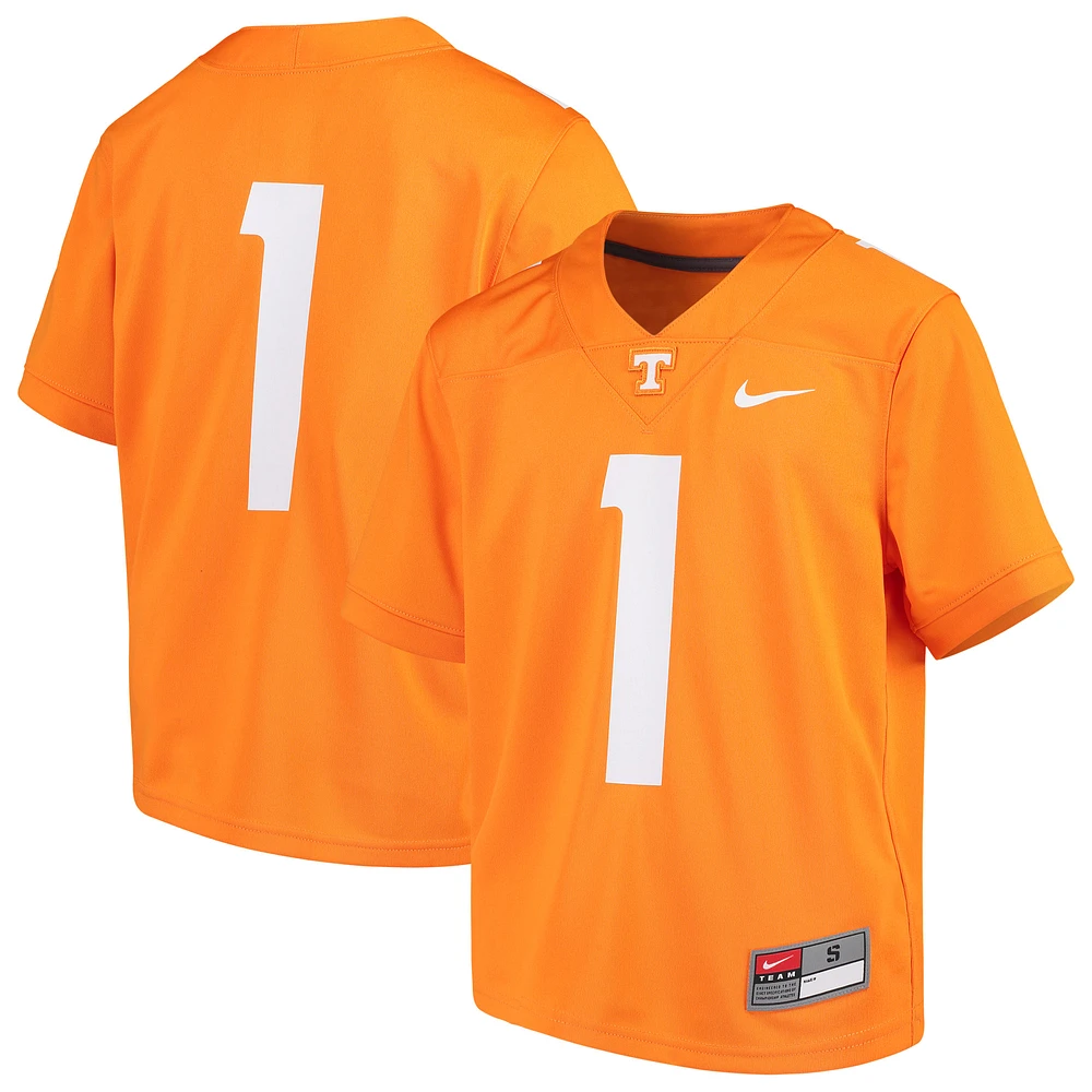 Youth Nike #1 Tennessee Orange Tennessee Volunteers Team Replica Football Jersey