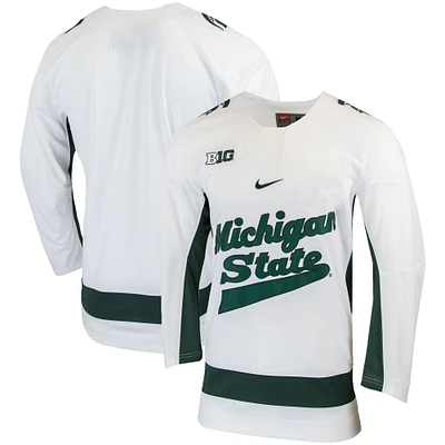 Men's Nike White Michigan State Spartans Replica College Hockey Jersey