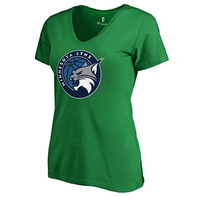 Women's Kelly Green Minnesota Lynx Primary Logo V-Neck T-Shirt