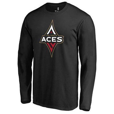Men's Black Las Vegas Aces Primary Logo Long Sleeve T-Shirt