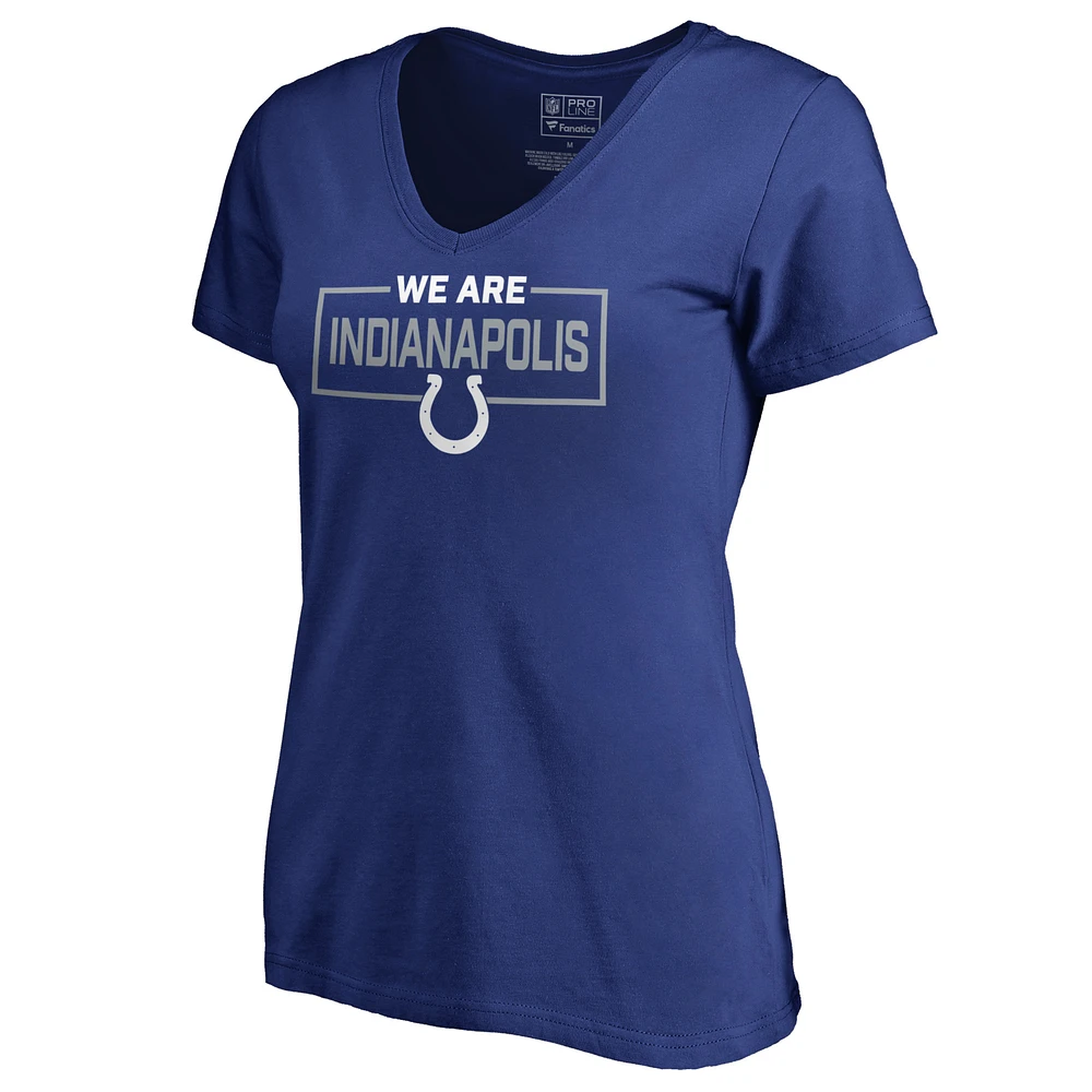 Women's Royal Indianapolis Colts We Are Icon V-Neck T-Shirt