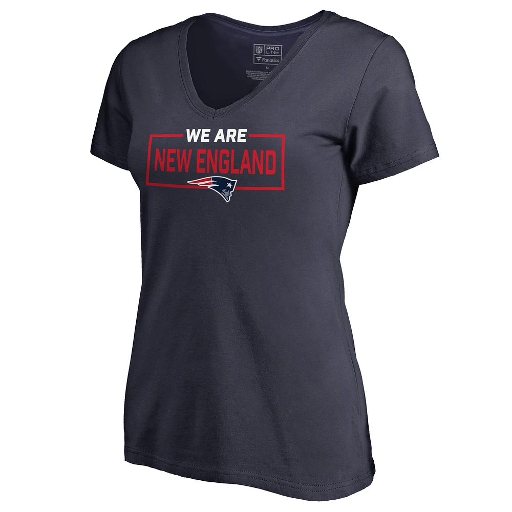 Women's Navy New England Patriots We Are Icon V-Neck T-Shirt