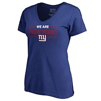 Women's Royal New York Giants We Are Icon V-Neck T-Shirt