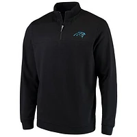 Men's Vineyard Vines Black Carolina Panthers Shep Shirt Quarter-Zip Jacket