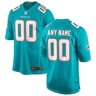 Men's Nike Aqua Miami Dolphins Custom Team Color - Game Jersey