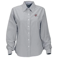 Women's Gray Fresno State Bulldogs Velocity Oxford Plus Button-Up Long Sleeve Shirt